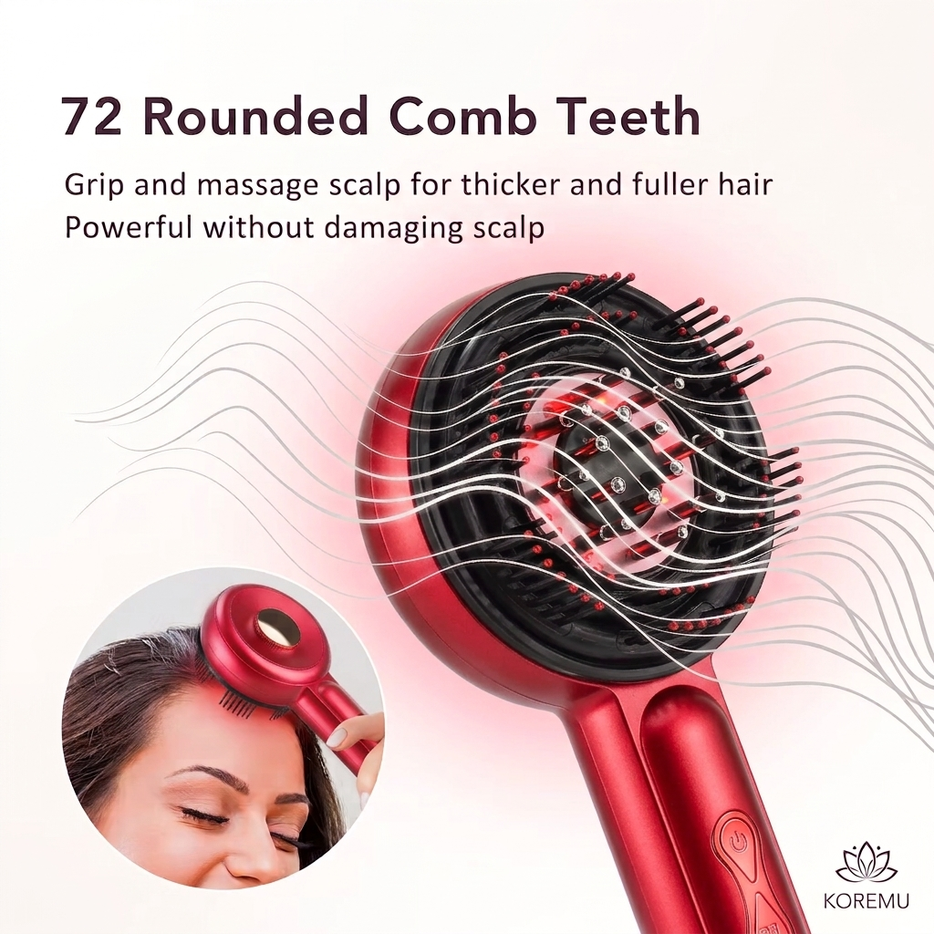 Electric Scalp Massager with Red Light Therapy