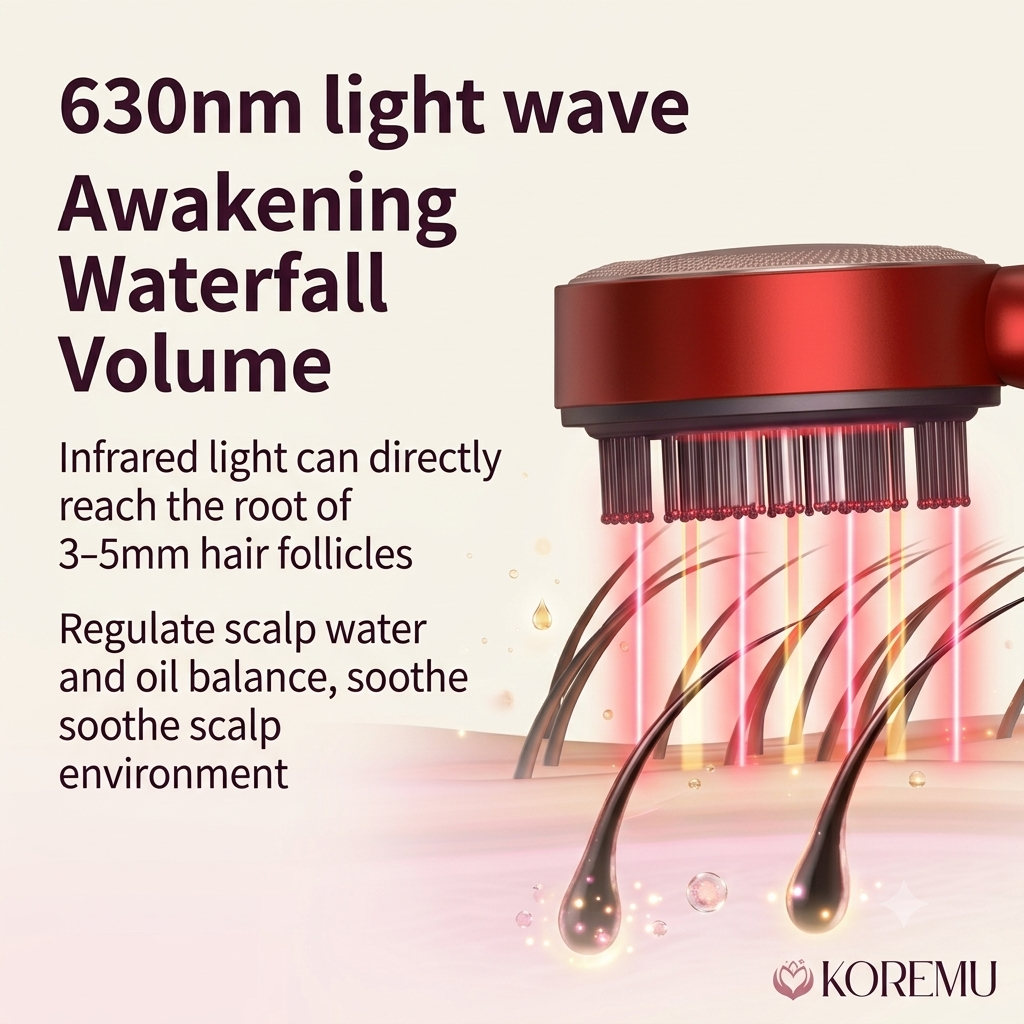 Electric Scalp Massager with Red Light Therapy