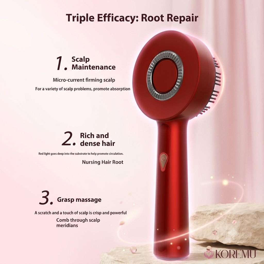 Electric Scalp Massager with Red Light Therapy