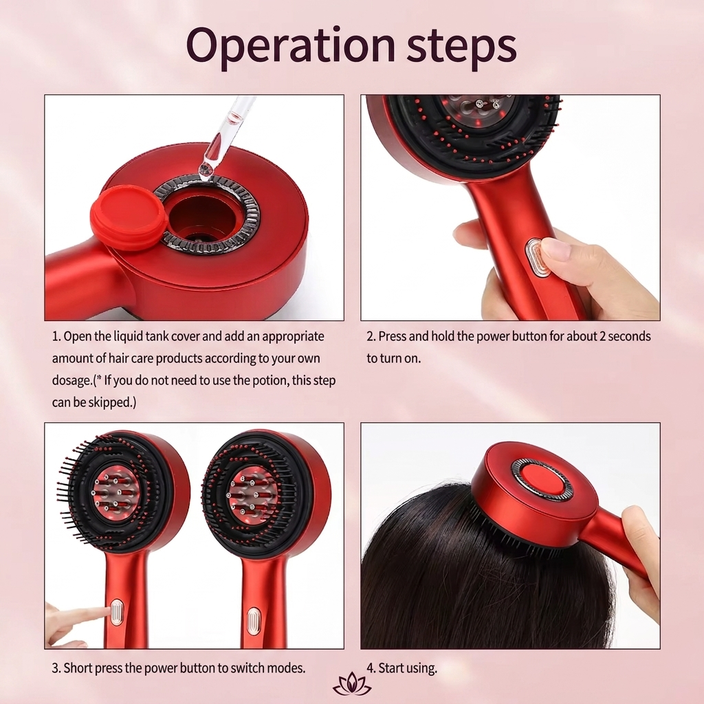 Electric Scalp Massager with Red Light Therapy